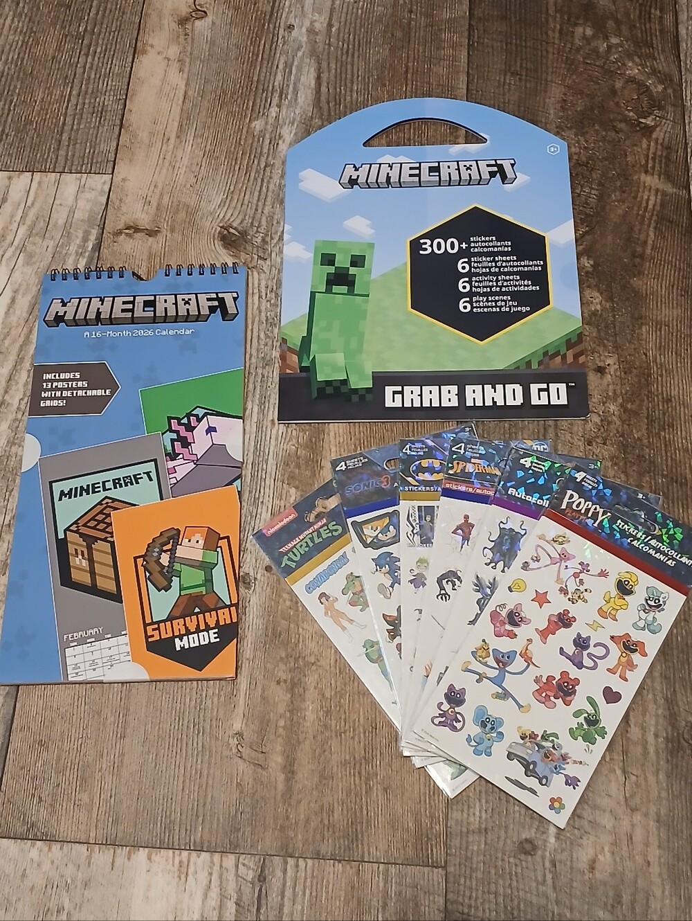 Grab and Go Sticker Pack with 16m Calendar and Assorted Character Stickers